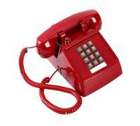 Allayu Telefono con filo con cordone vintage e lungo, dotato di grandi pulsanti e indicatore rosso lampeggiante Telefono da tavolo con grandi pulsanti e indicatore rosso, 13x22.2x11.5 cm
