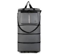 Allayu Valigie da viaggio espandibili impermeabili On Go Essentials con esterno antigraffio, borsoni con ruote, borsa da viaggio con cerniera bifacciale, grigio