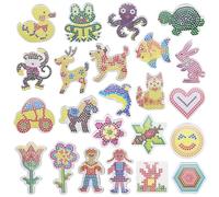 Allazone 5 mm Schede di Perline di Fusibili, 5mm di Perline da Stirare Pegboard per Il Tempo Libero Creativo (23 Pz Forme Miste)