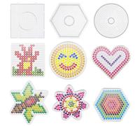 Allazone 5 mm Schede di Perline di Fusibili, 5mm di Perline da Stirare Pegboard per Il Tempo Libero Creativo (9 Pz Forme Miste)