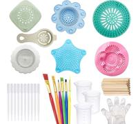 Allazone 53 Pz Strumenti di Pittura Acrilica, 8 Pz Strainer Cucina en Silicone Plastica Kit di Strumenti di Pittura Set da Disegno con Il Pennello per Pittura Fai Da Tte