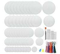 Allazone 58 Pz Rotundità Panno Punto Croce Bianco en Plastica, Tessuto per Ricamo a Punto Croce, Progetti di Ricamo, Maglia e All'uncinetto, Artigianato Fai-Da-Te