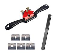Allazone 7 Pz Pialla per Bordi Regolabile Manualmente Spokeshave Regolabile con 5 Lame di Ricambio, Lima per Legno per La Piallatura e La Rifilatura Degli Strumenti per La Lavorazione Del Legno
