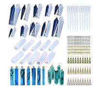 Allazone 71 Pz Stampi in Resina, Stampi per Resina Pendolo Crystal Point e Striscia Stampi per Ciondoli in Resina e Accessori per Stampi per Realizzare Ciondoli e Orecchini con Collana di Cristallo