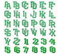 Allazone 72 Pz Toppe Termoadesive Lettere da A-Z en 0-9 Toppa Termoadesiva Toppe per Vestiti, Pantaloni, Cappelli, Borse, Verde