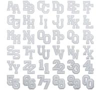 Allazone 72 Pz Toppe Termoadesive Lettere da A-Z en 0-9 Toppa Termoadesiva Toppe per Vestiti, Pantaloni, Cappelli, Borse, Bianco