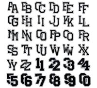 Allazone 72 Pz Toppe Termoadesive Lettere da A-Z en 0-9 Toppa Termoadesiva Toppe per Vestiti, Pantaloni, Cappelli, Borse, Nero