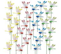 Allazone Farfalle da Libellula Giardino, 28 Pz Pali da Giardino con Libellule da Giardino, Libellule Decorative da Giardino per Decorazione Giardino Esterno