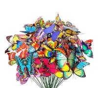 Allazone Set di 60 Pz Farfalle Decorative Giardino, Farfalle da Giardino Colorato Terrazza Ornamenti per Esterni Cortile Terrazza Fioriera Vaso di Fiori Giardino Decorazione