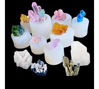 Allazone Stampi in Silicone per Resina, 10 Pz Cluster di Cristallo, per Gioielli, Collana, Portachiavi Artigianale, Decorazione Domestica