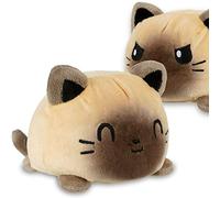 AllBlue® - Peluche a forma di patta per bambini, morbido e animale, regalo carino per bambini, design double face con umore mutevole, flippando con 2 emozioni malvagie e amore (Siam)