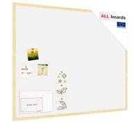 ALLboards Bacheca in sughero bianco cornice in legno 100×80 cm, Bacheca Sughero per Puntine Spille Memoboard