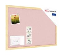 ALLboards Bacheca in sughero rosa cornice in legno 60x40cm, Bacheca Sughero per Puntine Spille Memoboard