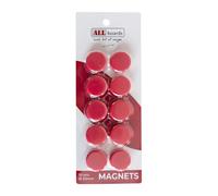 ALLboards Calamite Tonde Rosse 20mm, Set 10 Pezzi, Calamite per Lavagne Magnetiche