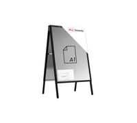 ALLboards Espositore pubblicitario con cavalletto a scatto A1 bifacciale struttura in alluminio nerobar