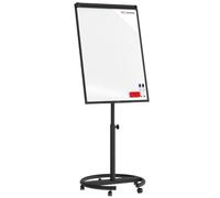 ALLboards Flipchart magnetico cancellabile a secco su ruote 100×70 cm nero + ACCESSORI