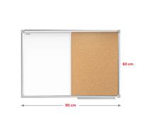 ALLboards Lavagna Bianca Magnetica e in Sughero Combinata Scrivibile 2 in 1