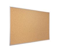 Lavagna in Sughero con Cornice Argento in Legno 90x60cm, Bacheca Sughero per Puntine Spille Memoboard