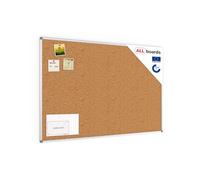 ALLboards Lavagna in Sughero con Cornice in Alluminio 150x100cm, Bacheca Sughero per Puntine Spille Alluminio Anodizzato Memoboard