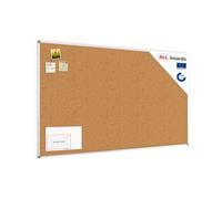 ALLboards Lavagna in Sughero con Cornice in Alluminio 200x120cm, Bacheca Sughero per Puntine Spille Alluminio Anodizzato Memoboard