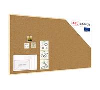 ALLboards Lavagna in Sughero con Cornice in Legno 180x100cm, Bacheca Sughero per Puntine Spille Memoboard