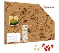 ALLboards Lavagna in sughero MAPPA DEL MONDO 2 - 60x40 cm