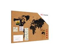 ALLboards Lavagna in sughero MAPPA DEL MONDO 90×60 cm