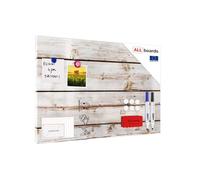 Lavagna magnetica in acciaio LEGNO BIANCO 60x40cm METALboards lastra adatta per tutti i tipi di calamite + set di accessori GRATIS