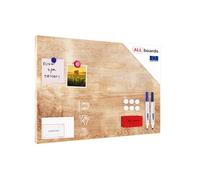 Lavagna magnetica in acciaio LEGNO NATURALE 60x40cm METALboards lastra adatta per tutti i tipi di calamite + set di accessori GRATIS