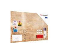 Lavagna magnetica in acciaio LEGNO NATURALE 90x60cm METALboards lastra adatta per tutti i tipi di calamite + set di accessori GRATIS