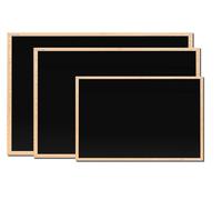 Lavagna magnetica per gesso nera 90x60cm cornice in legno naturale