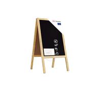 ALLboards Lavagna Nera da Gesso con Cavalletto 118x61cm legno naturale laccata, Struttura in Legno, Scrivibile con Gessetti e Pennarelli a Gesso, per Bar Ristoranti Locali