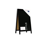 ALLboards Lavagna Nera da Gesso con Cavalletto 78x44 cm legno nero laccata, Struttura in Legno, Scrivibile con Gessetti e Pennarelli a Gesso, per Bar Ristoranti Locali
