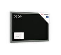 ALLboards Lavagna Nera da Gesso con Cornice Grigio in Legno 90x60cm, Scrivibile con Gessetti e Pennarelli a Gesso, Per Bar, Ristoranti, Menu, lavagnetta gesso, lavagna da muro, lavagna da parete