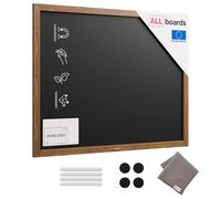 ALLboards Lavagna Nera da Gesso MAGNETICA con Cornice in Legno 100x80cm, resistente all'acqua, Scrivibile con Gessetti e Pennarelli a Gesso, Per Bar, Ristoranti, Menu