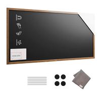 ALLboards Lavagna Nera da Gesso MAGNETICA con Cornice in Legno 200x100cm, resistente all'acqua, Scrivibile con Gessetti e Pennarelli a Gesso, Per Bar, Ristoranti, Menu