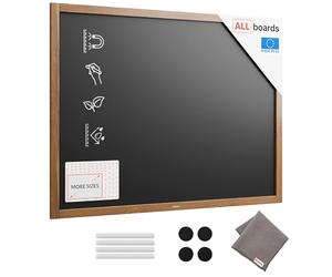 ALLboards Lavagna Nera da Gesso MAGNETICA con Cornice in Legno, resistente all'acqua 120x90cm, Scrivibile con Gessetti e Pennarelli a Gesso, Per Bar, Ristoranti, Menu