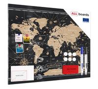 ALLboards Lavagna per calamite METALboards, mappa nera 120×90 cm + kit di accessori GRATIS