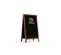 ALLboards Lavagna per gesso a cavalletto bifacciale 78×44 cm resistente all’acqua MARRONE CLASSICO