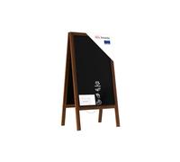Lavagna per gesso con cavalletto bifacciale 100x60 cm RESISTENTE ALL’ACQUA, Struttura in Legno, Scrivibile con Gessetti e Pennarelli a Gesso, per Bar Ristoranti Locali