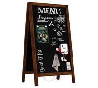 ALLboards Lavagna per gesso magnetica con cavalletto 80x45 cm RESISTENTE ALL'ACQUA - MARRONE CLASSICO