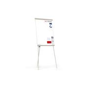 ALLboards Lavagna Portablocco 100x70cm Bianca Magnetica con Cavalletto e Altezza Regolabile