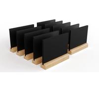 ALLboards Lavagnetta per gesso bifacciale da tavolo per Menu, MINI, stilizzata base legno, set 10 pezzi