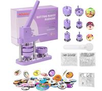 Alldeer Button Maker Machine 1+1.25+2.25 inch, ButtonMachine Multiple Sizes with 300 Sets Button Maker Supplies, Badge Button Press Machine with Cutter, 25+32+58MM Button Pin Maker Machine Kit