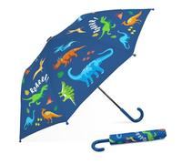 alldomess Mini Ombrello Pieghevole Bambino, Ombrello Compatto e antivento per Bambine e Bambini, Facile da Aprire, Ombrello Pioggia e Durevole per Scuola, Viaggi e Attività All'aperto, Dinosauro