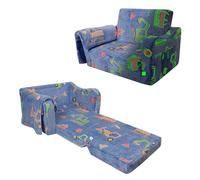 alldomess Pieghevole Divano Bambini 2-in-1, Poltroncina per Bambini Trasformabile in Lettino,Regalo per Bimba,Sedia lumineux avec Couverture Camere da Letto, Soggiorno e Stanza per i Giochi,Macchina