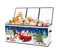 alldomess Scatola di Giocattoli con Coperchio e Maniglie, Cesto Portagiochi Bambini Ragazzi e Ragazze, Scatola Pieghevole, Camera da letto, Sala da giochi, Pupazzo