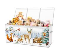 alldomess Scatola di Giocattoli con Coperchio e Maniglie, Cesto Portagiochi Bambini Ragazzi e Ragazze, Scatola Pieghevole, Camera da letto, Sala da giochi, Animale