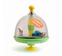 alldoro 16802 68020 Trottola con trattore e rimorchio in movimento, due animali in movimento e suoni realistici, batterie incluse, per bambini dai 18 mesi in su