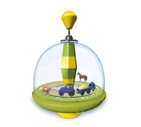alldoro 16802 68020 Trottola con trattore e rimorchio in movimento, due animali in movimento e suoni realistici, batterie incluse, per bambini dai 18 mesi in su